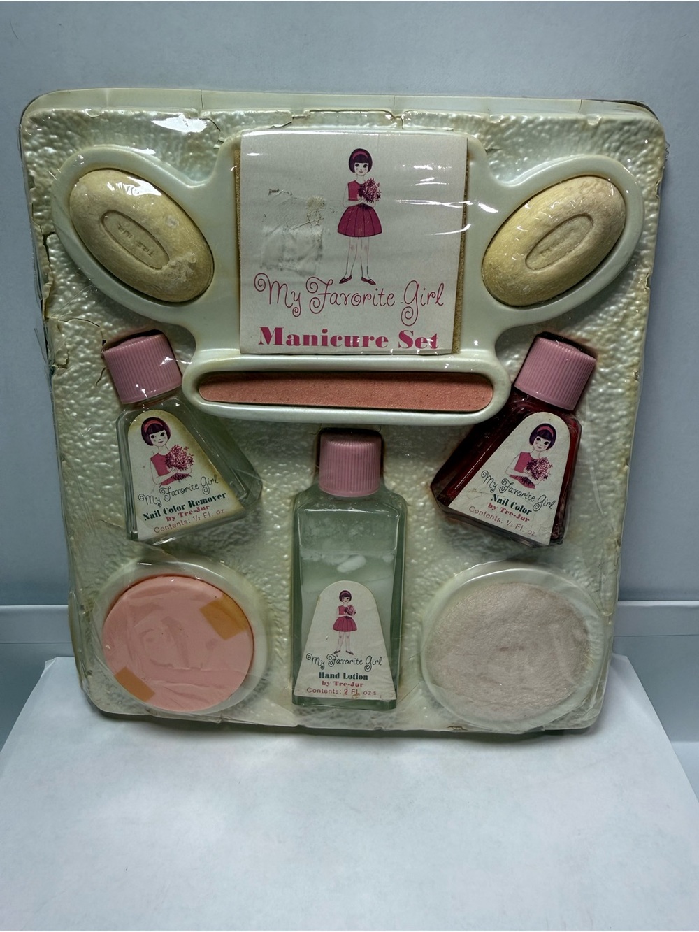 Vintage My Favorite Girl Manicure Set by Tre-Jur Child’s Vanity Grooming Set NOS